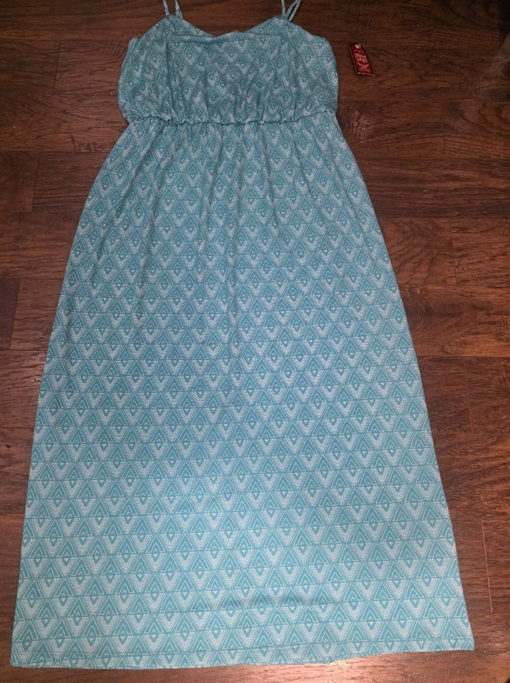 Faded Glory Turquoise Printed Maxi Skirt